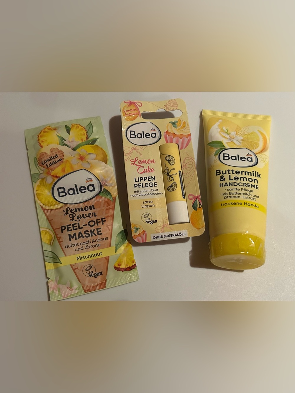 Balea Germany Lemon Lover Summer Bundle Hand Cream Peel Off Mask Lip Balm Import